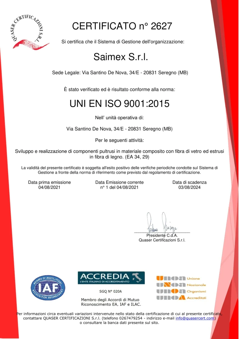 Certificato UNI EN ISO 9001 EM